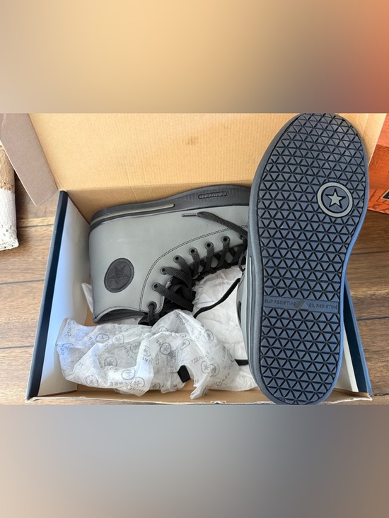 Converse Gray High-Top Sneakers with Black Laces